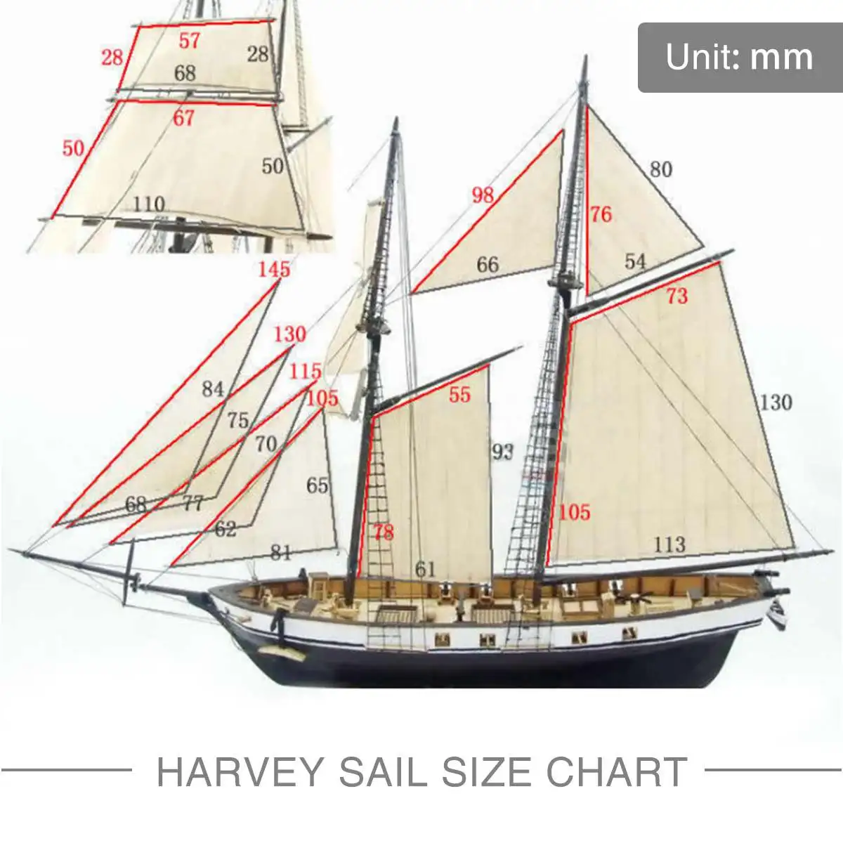 1:130 Scale Wooden Wood Sailboat Ship Kits DIY Model Decoration Boat Gift Toy 