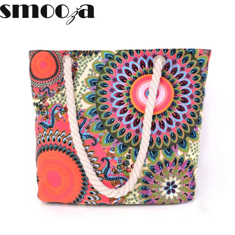 SMOOZA High Quality Casual shopping bag Beach Women Bag Hot Sale Fashion Canvas Striped flower Handbags Shoulder Bag totes
SMOOZA High Quality Casual shopping bag Beach Women Bag Hot Sale Fashion Canvas Striped flower Handbags Shoulder Bag totes