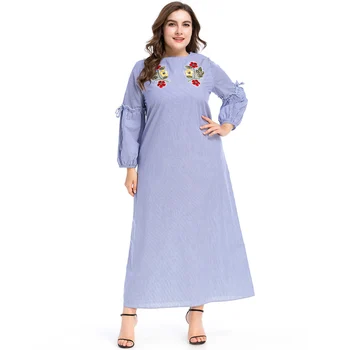 Plus Size Women Striped Long Dress Long Sleeve Appliques Autumn Vestido Longo Casual Abaya Islamic Female Muslim Apparel 3XL 4XL
Plus Size Women Striped Long Dress Long Sleeve Appliques Autumn Vestido Longo Casual Abaya Islamic Female Muslim Apparel 3XL 4XL