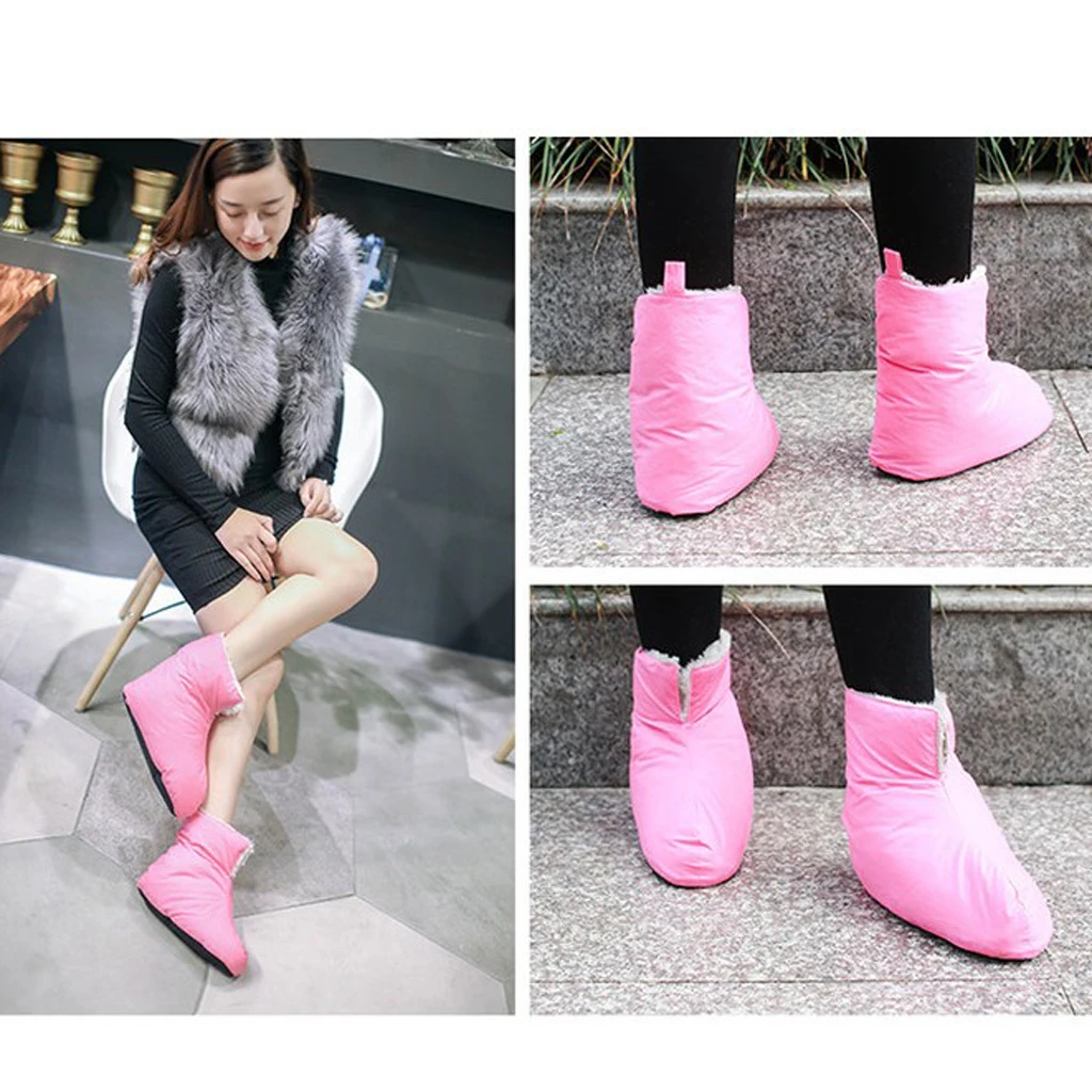 Unisex Cotton Duvet Duck Down Slippers Boots Soft Warm Feet Cover for Camping Tent Sleeping Bag Footwear