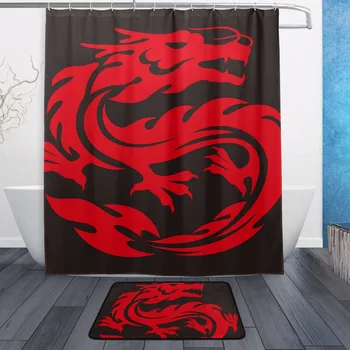 Decorative Waterproof Polyester Shower Curtain 152cmx183cm With Hooks Non Slip Doormats Bathroom Floor Mat Red Dragon Door Mat
Decorative Waterproof Polyester Shower Curtain 152cmx183cm With Hooks Non Slip Doormats Bathroom Floor Mat Red Dragon Door Mat