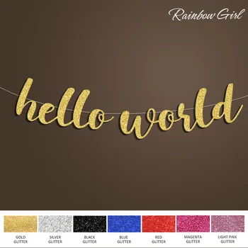 Hello World Banner,Baby Shower Sign Backdrop,Girl Boy 1st Birthday Decoration,Gold/Silver Glitter Kids Party Decorations Supplie
Hello World Banner,Baby Shower Sign Backdrop,Girl Boy 1st Birthday Decoration,Gold/Silver Glitter Kids Party Decorations Supplie