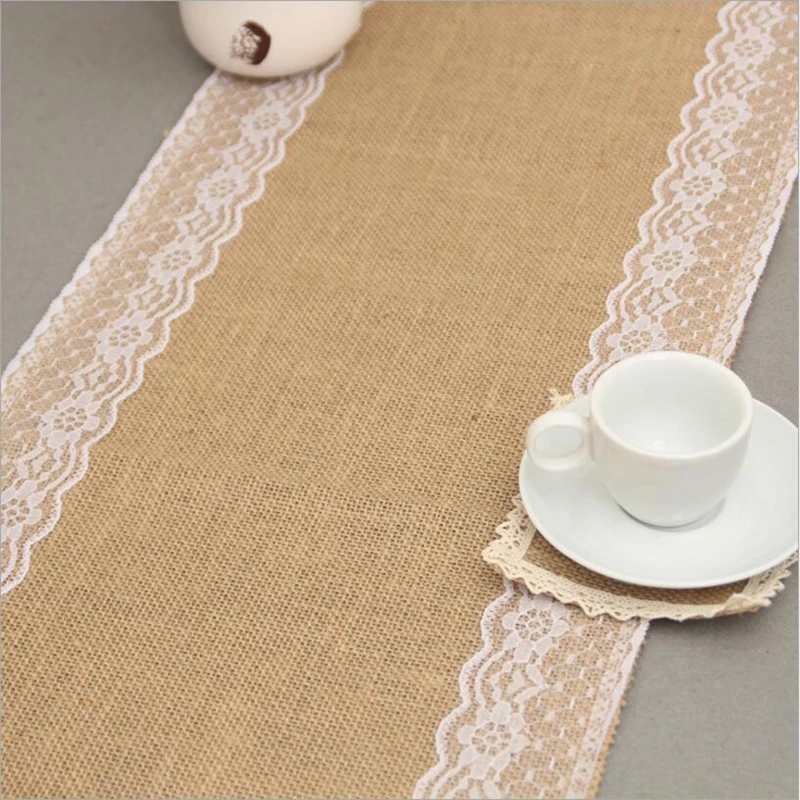 180cmx30cm Hessian Vintage Burlap Lace Table Runner Jute Country Party Wedding Decoration
180cmx30cm Hessian Vintage Burlap Lace Table Runner Jute Country Party Wedding Decoration