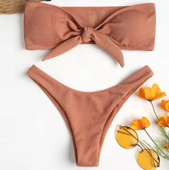 sexy women's solid color two-piece beach swimwear fashion high waist bikini set push-up bra knotted swimsuit tube top D1
sexy women's solid color two-piece beach swimwear fashion high waist bikini set push-up bra knotted swimsuit tube top D1