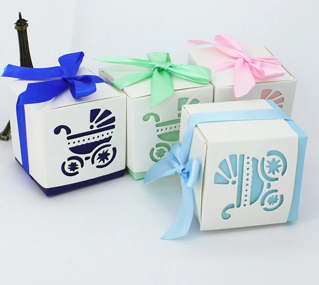Акция! 50 шт. коробка для конфет на детскую коляску с лентой|candy box|box with ribbonbox wedding |