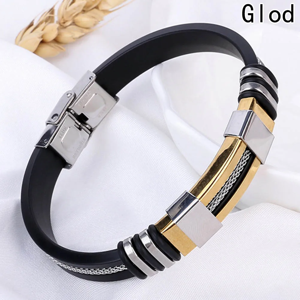 2018 Stainless Steel Silicone Black Bracelet Men WristBand Punk Style New Design Men Bracelet Simple Rubber Charm Pulsera Hombre
2018 Stainless Steel Silicone Black Bracelet Men WristBand Punk Style New Design Men Bracelet Simple Rubber Charm Pulsera Hombre