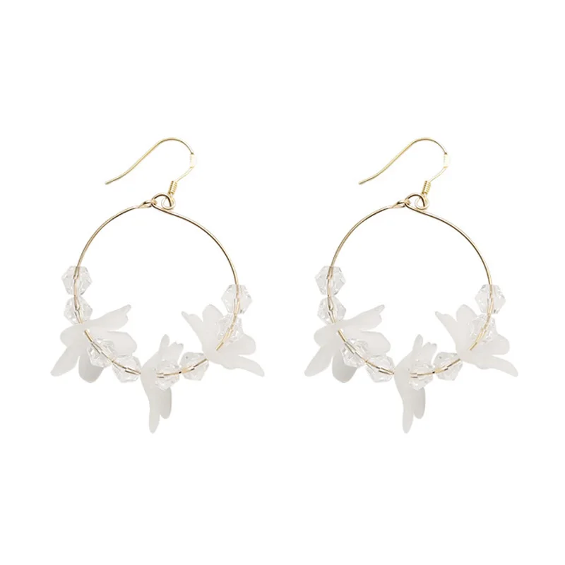 2018 Sweet Crystal Beads Acrylic Flower Circle 925 Sterling Silver Drop Earrings for Women Wedding Bridal Jewelry Pendientes
2018 Sweet Crystal Beads Acrylic Flower Circle 925 Sterling Silver Drop Earrings for Women Wedding Bridal Jewelry Pendientes