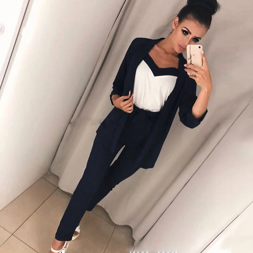 2019 Sale Promotion Polyester Full None V-neck Suit 3 Piece Female England Simple Fashion Three-piece Sling Cardigan + Trousers
2019 Sale Promotion Polyester Full None V-neck Suit 3 Piece Female England Simple Fashion Three-piece Sling Cardigan + Trousers