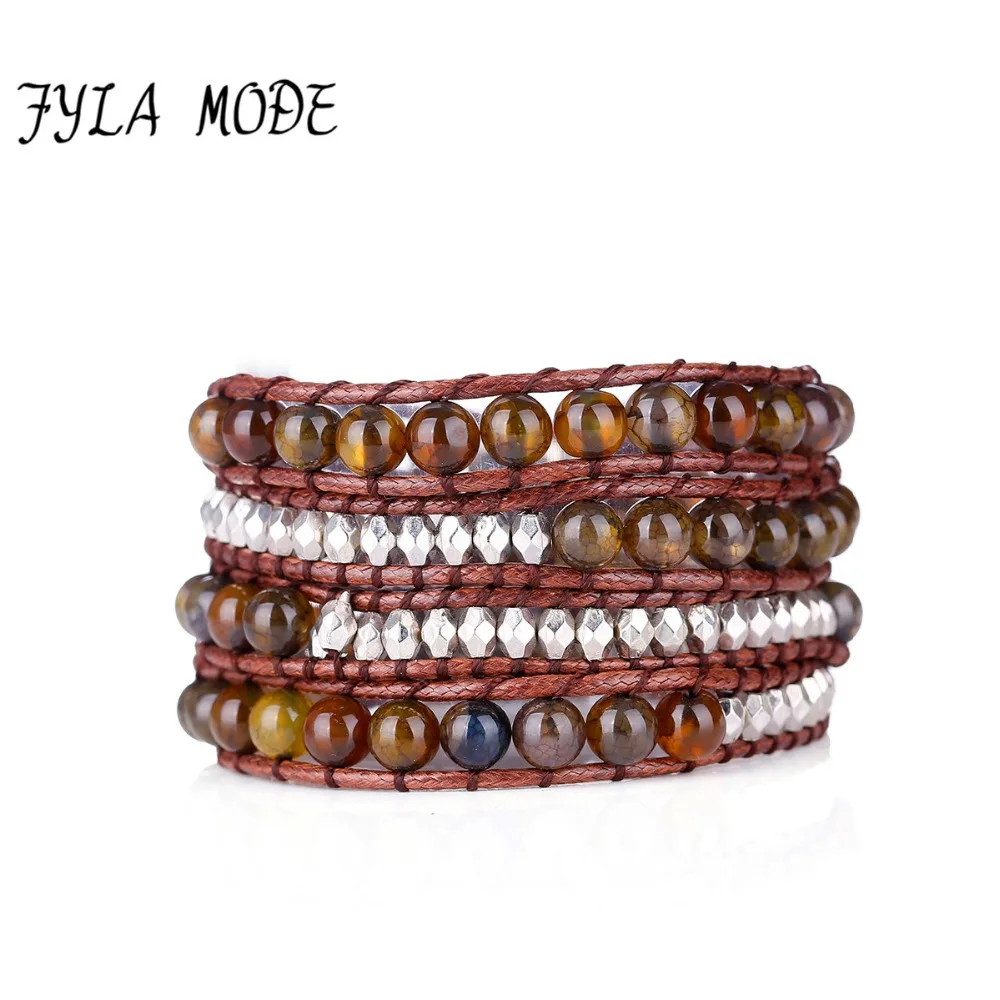 Fyla Mode Tea Dragon Striped Agate Bracelet Natural Stones Beaded 4 Layered Wrap Bracelets Multilayer Weaving Beaded Bracelet
Fyla Mode Tea Dragon Striped Agate Bracelet Natural Stones Beaded 4 Layered Wrap Bracelets Multilayer Weaving Beaded Bracelet