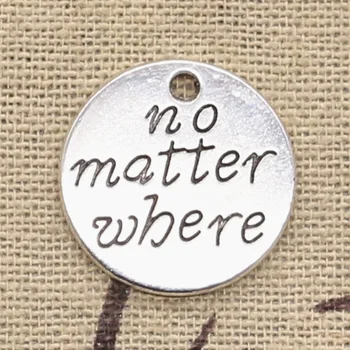 5pcs Charms Plates No Matter Where 20x20mm Antique Silver Color Plated Pendants Making DIY Handmade Tibetan Finding Jewelry
5pcs Charms Plates No Matter Where 20x20mm Antique Silver Color Plated Pendants Making DIY Handmade Tibetan Finding Jewelry