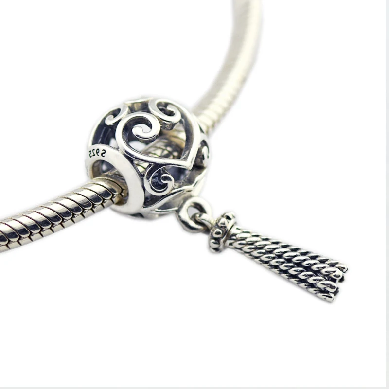Beads FOR Jewelry Making DIY Sterling-Silver-Jewelry Enchanted Heart Tassel Charm 925 Berloque Perles Charm
Beads FOR Jewelry Making DIY Sterling-Silver-Jewelry Enchanted Heart Tassel Charm 925 Berloque Perles Charm