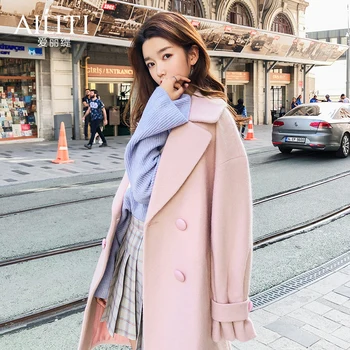 Ellie twips pink cloth coat female in the new 2019 winter long small temperament popular woolen cloth coat
Ellie twips pink cloth coat female in the new 2019 winter long small temperament popular woolen cloth coat