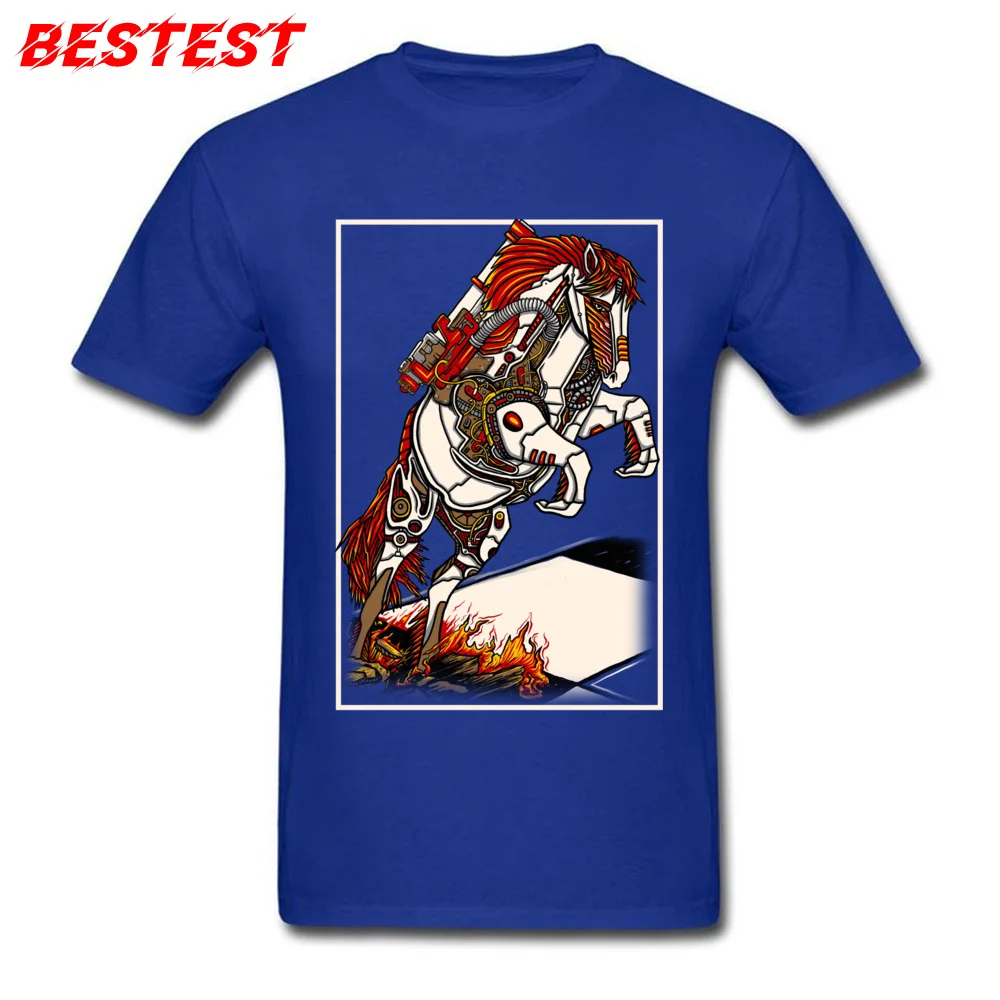 knight of chess Dominant Men T-shirts Round Collar Short Sleeve Cotton T Shirt cosie Clothing Shirt Wholesale knight of chess blue