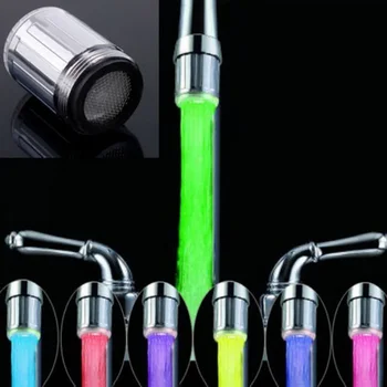RUOCLN LED Water Faucet Light Colorful Changing Glow Shower Head Kitchen Tap Aerators