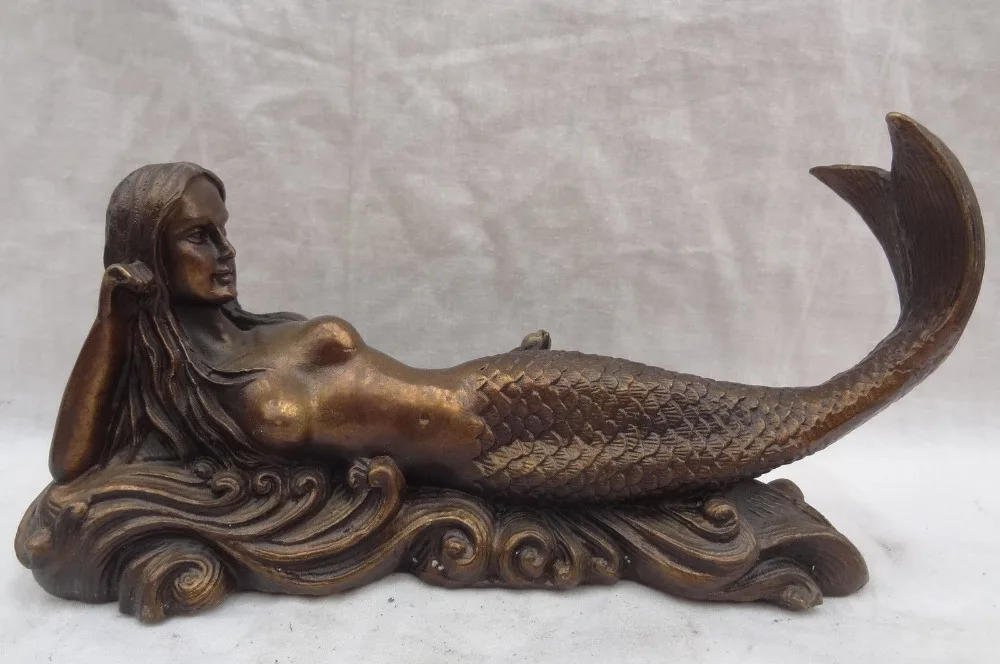bi002396 9" Chinese Bronze Sleep Half Naked Belle Mermaid Sea-maid Fish Statue Sculpture
bi002396 9" Chinese Bronze Sleep Half Naked Belle Mermaid Sea-maid Fish Statue Sculpture