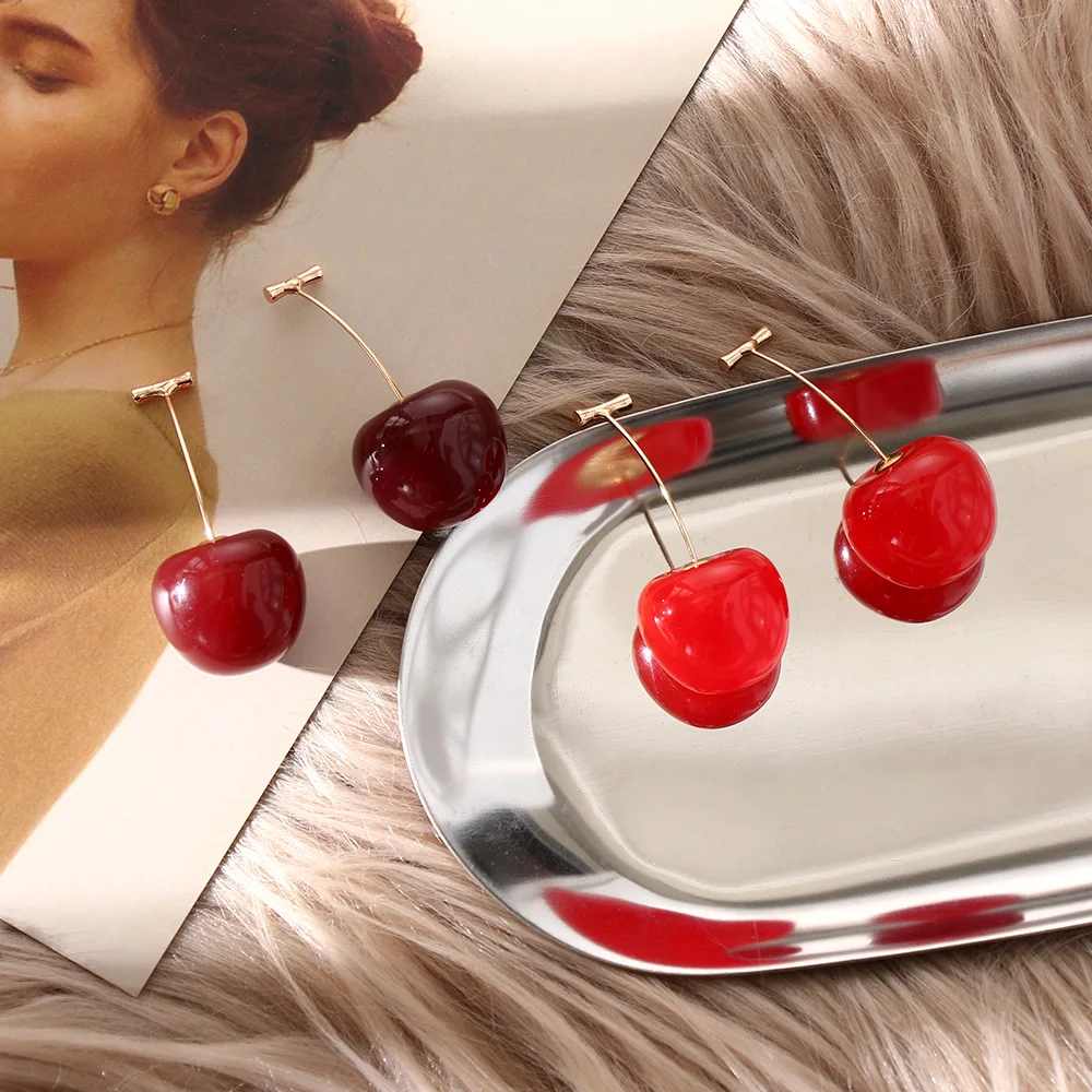 New Fashion Red Cherry Fruit simple Earrings For Women Tassel Dangle Earrings Sweet Long Pendant Girl Gift Summer Korea Jewelry
New Fashion Red Cherry Fruit simple Earrings For Women Tassel Dangle Earrings Sweet Long Pendant Girl Gift Summer Korea Jewelry