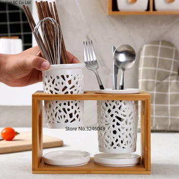 Ceramic chopstick holder Kitchen drain chopsticks cage Multi-function household anti-mildew Hollow double-cage cutlery storage
Ceramic chopstick holder Kitchen drain chopsticks cage Multi-function household anti-mildew Hollow double-cage cutlery storage