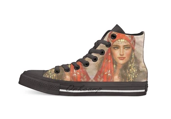 Portrait of a young gypsy girl with red scarf Casual High Top Canvas shoes sneakers Light Walking Shoes
Portrait of a young gypsy girl with red scarf Casual High Top Canvas shoes sneakers Light Walking Shoes