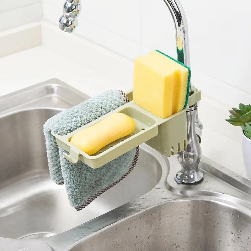 

Drainage Rack Sink Receptacle Rack Household Kitchen Non-perforated Sponge Cloth Drainage Rack