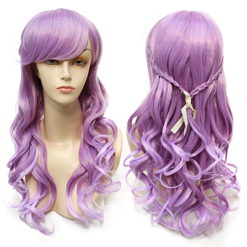 BCHR Long Wig Purple Color Synthetic Wig for Women Long Wave Cosplay Wig with Flat Bang Free Shipping
BCHR Long Wig Purple Color Synthetic Wig for Women Long Wave Cosplay Wig with Flat Bang Free Shipping