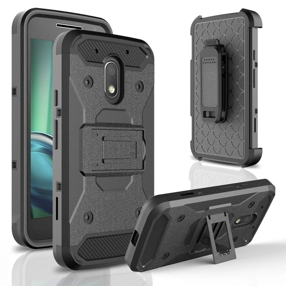 

Heavy Duty Hybrid Rugged Case Shockproof Holster + Belt Clip Kickstand Durable Hard Phone Cover For Motorola Moto G4 Plus