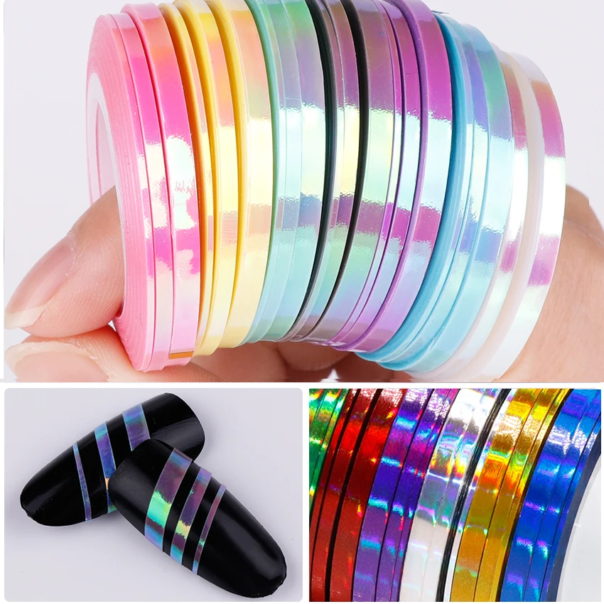 3Pcs Nail Striping Tape Line Sticker Holographic Mermaid Candy Color Adhesive Decal DIY 3D Nail Art Manicure Decoration
3Pcs Nail Striping Tape Line Sticker Holographic Mermaid Candy Color Adhesive Decal DIY 3D Nail Art Manicure Decoration