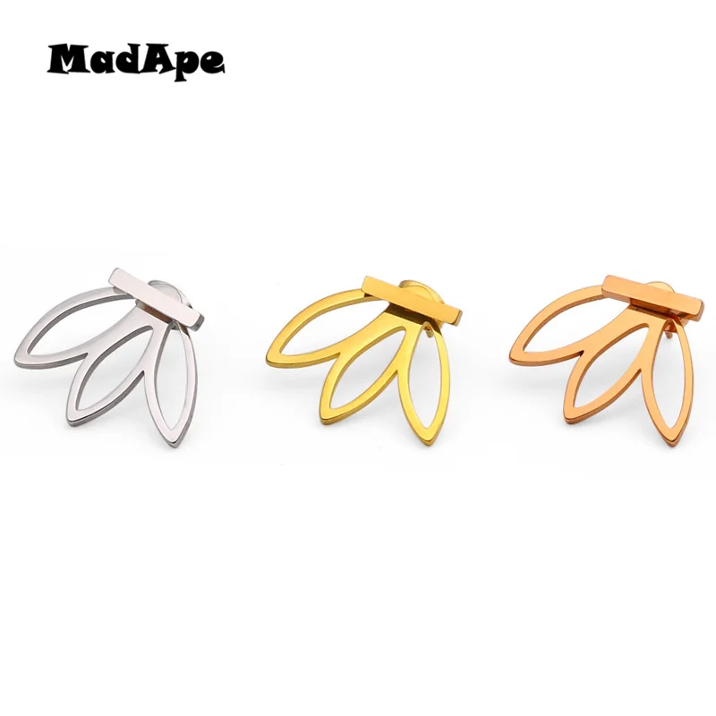 MadApe 2019 New Arrival Fashion Leaf Earrings 316L Stainless Steel Gold-color Stud Earrings For Women Trendy Ear Jewelry
MadApe 2019 New Arrival Fashion Leaf Earrings 316L Stainless Steel Gold-color Stud Earrings For Women Trendy Ear Jewelry