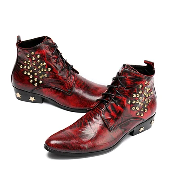 Studded Man Lace up Martin Boots 2018 Autumn Winter Real Leather Italy Fashion Motorcycle Boots Ankle Shoes Sapatos Hombre
Studded Man Lace up Martin Boots 2018 Autumn Winter Real Leather Italy Fashion Motorcycle Boots Ankle Shoes Sapatos Hombre