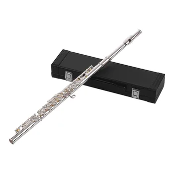 16 Holes Flute Closed Hole C Key Concert Flute Cupronickel Silver Plated Woodwind Instrument with Cleaning Cloth Rod Gloves
16 Holes Flute Closed Hole C Key Concert Flute Cupronickel Silver Plated Woodwind Instrument with Cleaning Cloth Rod Gloves