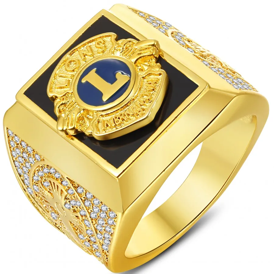 Stainless Steel Freemasons Masonic Compass Hexagon Crest Flat Top Biker Style Polished Ring