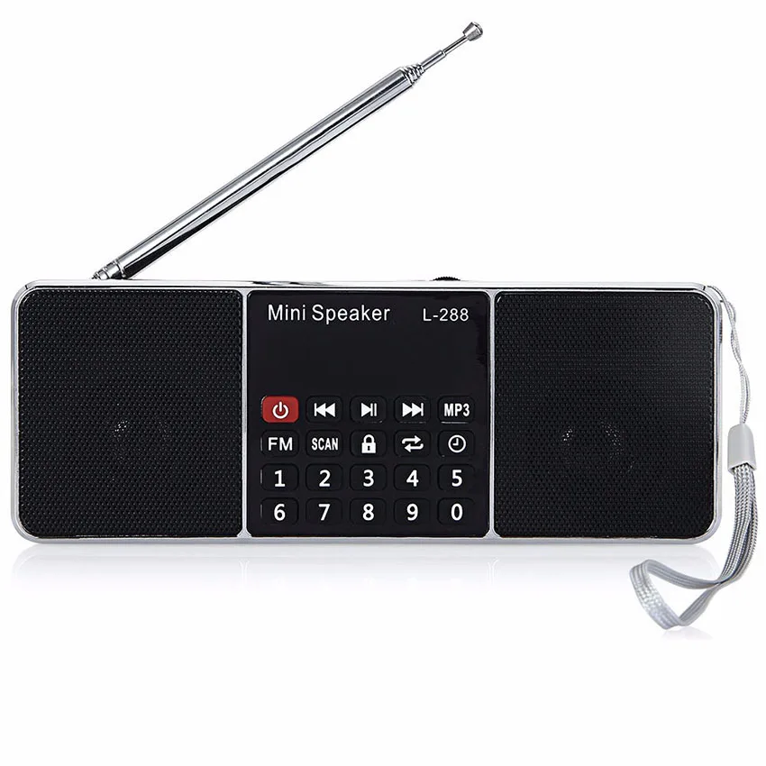 Digital Radio AM/FM Speakers 3.5mm AUX Line-in MP3 Player TF/SD Card LED Display Screen L-288 Mini Portable Speaker For Phone
Digital Radio AM/FM Speakers 3.5mm AUX Line-in MP3 Player TF/SD Card LED Display Screen L-288 Mini Portable Speaker For Phone