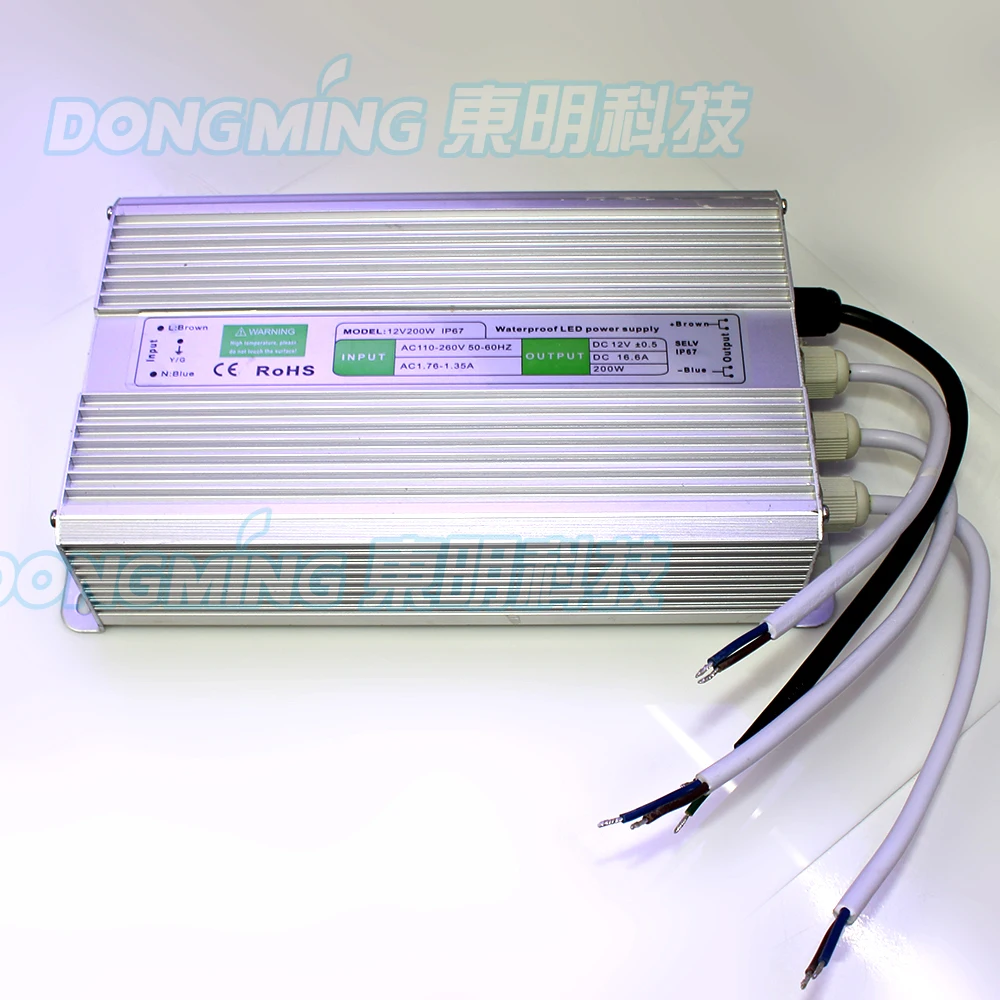 IP67 Waterproof LED Power Adapter 12V 200W AC110-260V To DC 12V Switching Power Supply 16.5A led Driver For led strip
IP67 Waterproof LED Power Adapter 12V 200W AC110-260V To DC 12V Switching Power Supply 16.5A led Driver For led strip