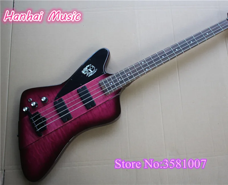 Custom 4-String Left-hand Bass Guitar with Purple Color,Quilted Maple Veneer,Black Hardware and can be Customized
Custom 4-String Left-hand Bass Guitar with Purple Color,Quilted Maple Veneer,Black Hardware and can be Customized