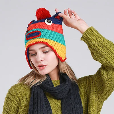 New Women Hat Autumn And Winter Hand-Knitted Keep Warm Wool Cartoon Shape Hat Casual Splice Pompom Knitted Hats NA11
New Women Hat Autumn And Winter Hand-Knitted Keep Warm Wool Cartoon Shape Hat Casual Splice Pompom Knitted Hats NA11