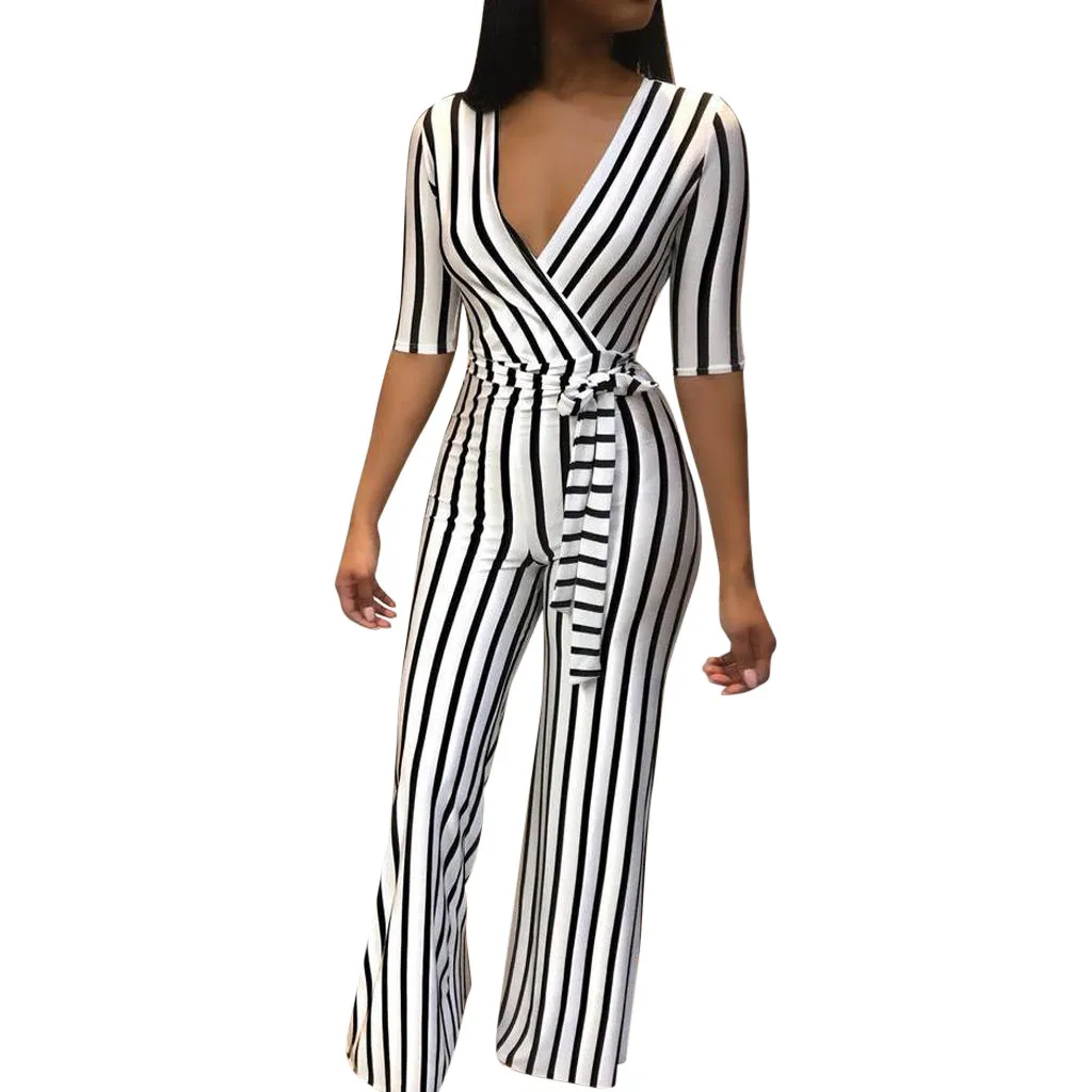 Womail Women Fashion Jumpsuits Elegant Stripe Short Sleeve Sexy V Neck Rompers Overalls Ladies Jumpsuits Long Playsuits Jul04
Womail Women Fashion Jumpsuits Elegant Stripe Short Sleeve Sexy V Neck Rompers Overalls Ladies Jumpsuits Long Playsuits Jul04