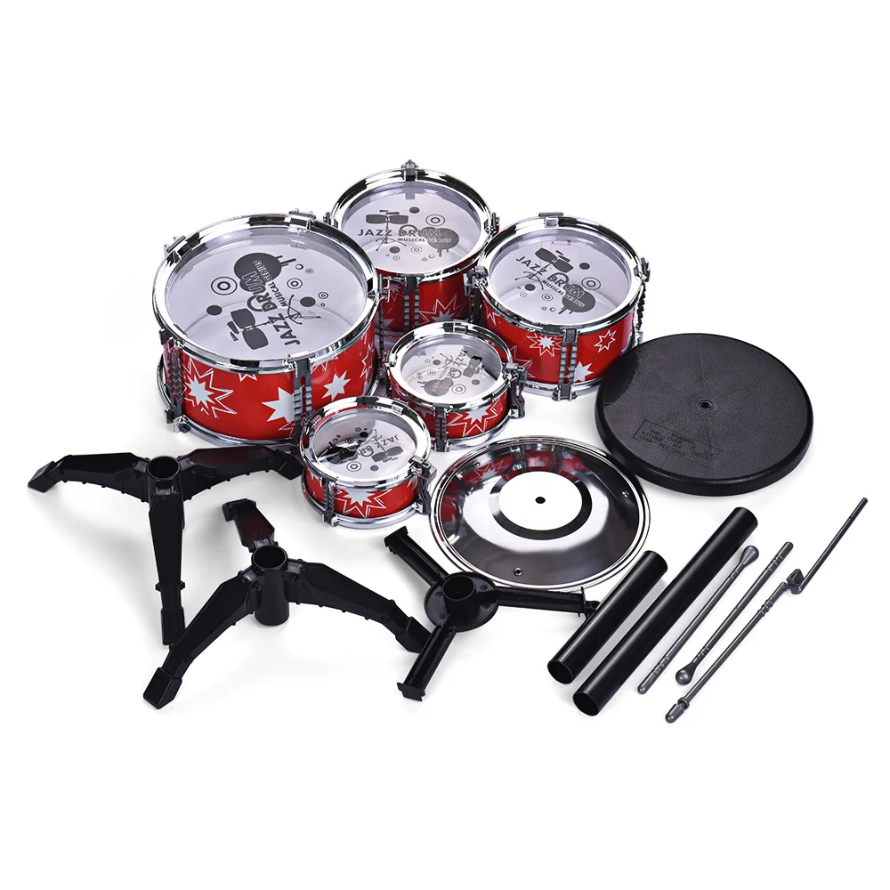 Children Kids Jazz Drum Set Kit Educational Instrument Toy 5 Drums + 1 Cymbal with Small Stool Drum Sticks For Children Gift
Children Kids Jazz Drum Set Kit Educational Instrument Toy 5 Drums + 1 Cymbal with Small Stool Drum Sticks For Children Gift