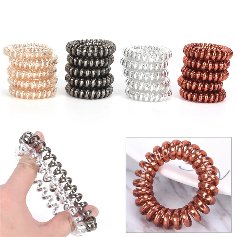 1 PC/5 PCs Ladies Girls Colorful Elastic Rubber Telephone Wire Hair Ties Plastic Rope Hair Band Hair Accessories 5.5 CM
1 PC/5 PCs Ladies Girls Colorful Elastic Rubber Telephone Wire Hair Ties Plastic Rope Hair Band Hair Accessories 5.5 CM