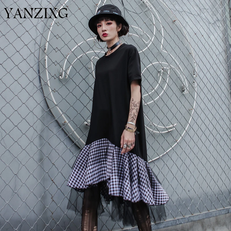 2019 New Fashion Short Sleeve Casual Dress For Women Summer Mesh Patchwork Rullfes Hemline Dress Letter Print Q016
2019 New Fashion Short Sleeve Casual Dress For Women Summer Mesh Patchwork Rullfes Hemline Dress Letter Print Q016