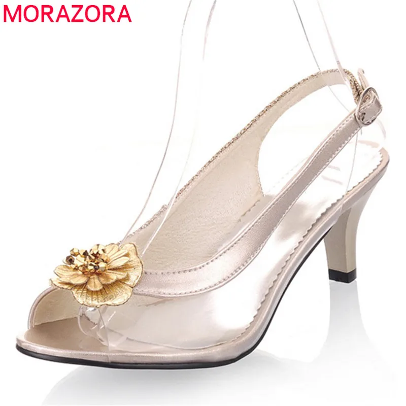 MORAZORA 2019 new arrival women sandals peep toe pvc Transparent summer shoes buckle flower high heels party prom shoes woman
MORAZORA 2019 new arrival women sandals peep toe pvc Transparent summer shoes buckle flower high heels party prom shoes woman