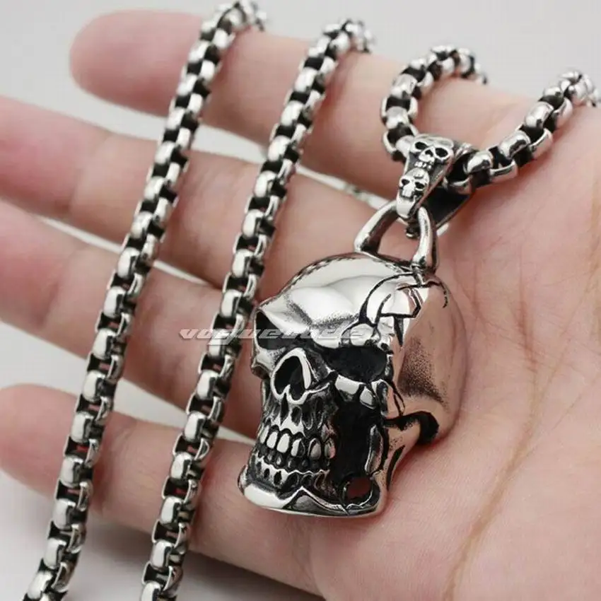 LINSION 316L Stainless Steel Skull Pendant Mens Biker Rock Punk Style 3V006 Stainless Steel Necklace 24inch
LINSION 316L Stainless Steel Skull Pendant Mens Biker Rock Punk Style 3V006 Stainless Steel Necklace 24inch