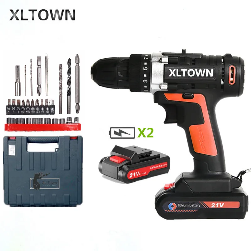 XLTOWN 21v многофункциональная аккумуляторная электрическая отвертка с 2 батареями