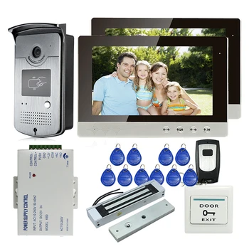 Free Shipping New 10" LCD Color Screen Video Door Phone Intercom 2 Monitor + 700TVL RFID Reader Door bell Camera + 180kg EM Lock
Free Shipping New 10" LCD Color Screen Video Door Phone Intercom 2 Monitor + 700TVL RFID Reader Door bell Camera + 180kg EM Lock