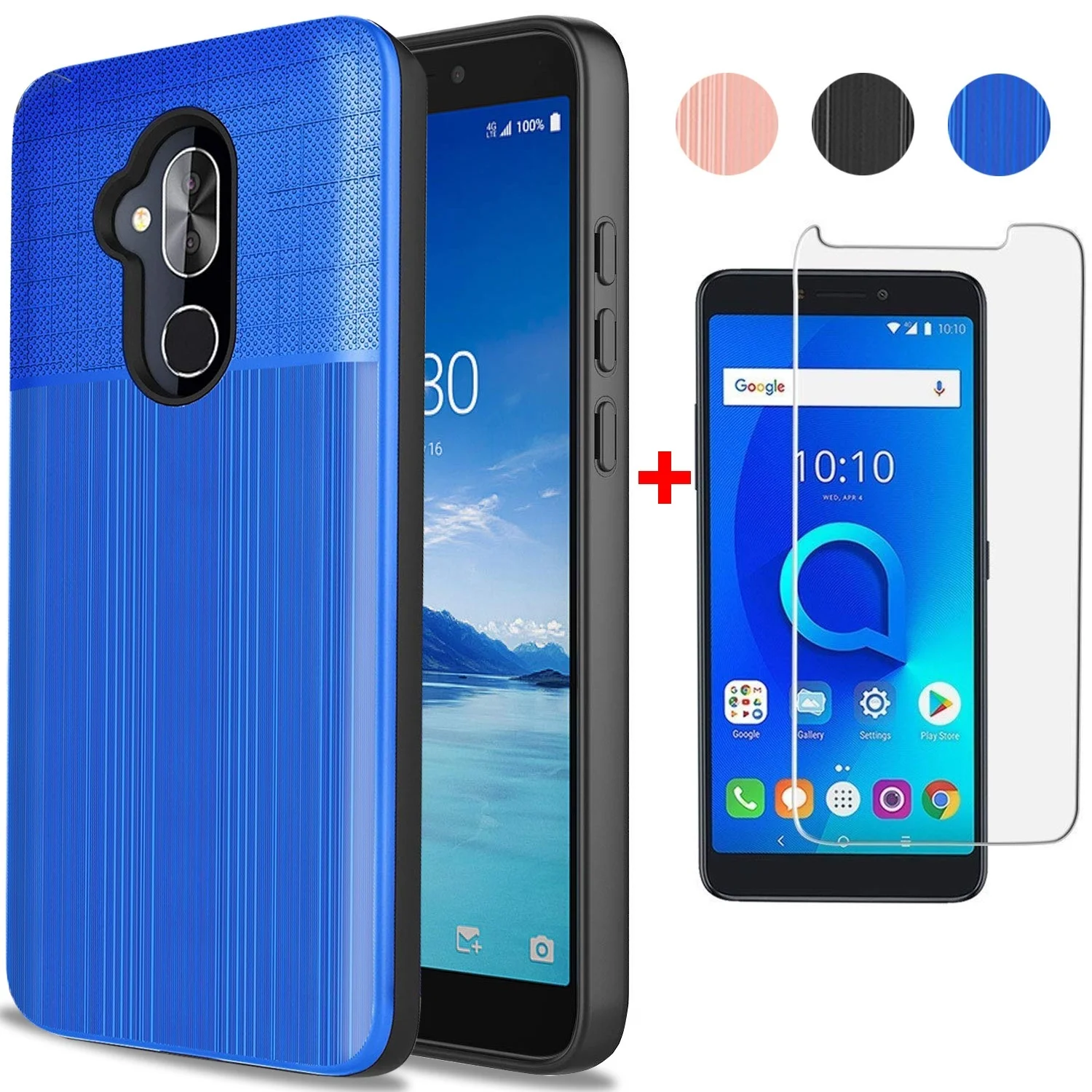 Heavy Duty Defender Dual Layer Protector Case for Alcatel 7 2018 / Revvl 2 Plus with 9H HD Clear Tempered Glass Screen Protector
Heavy Duty Defender Dual Layer Protector Case for Alcatel 7 2018 / Revvl 2 Plus with 9H HD Clear Tempered Glass Screen Protector