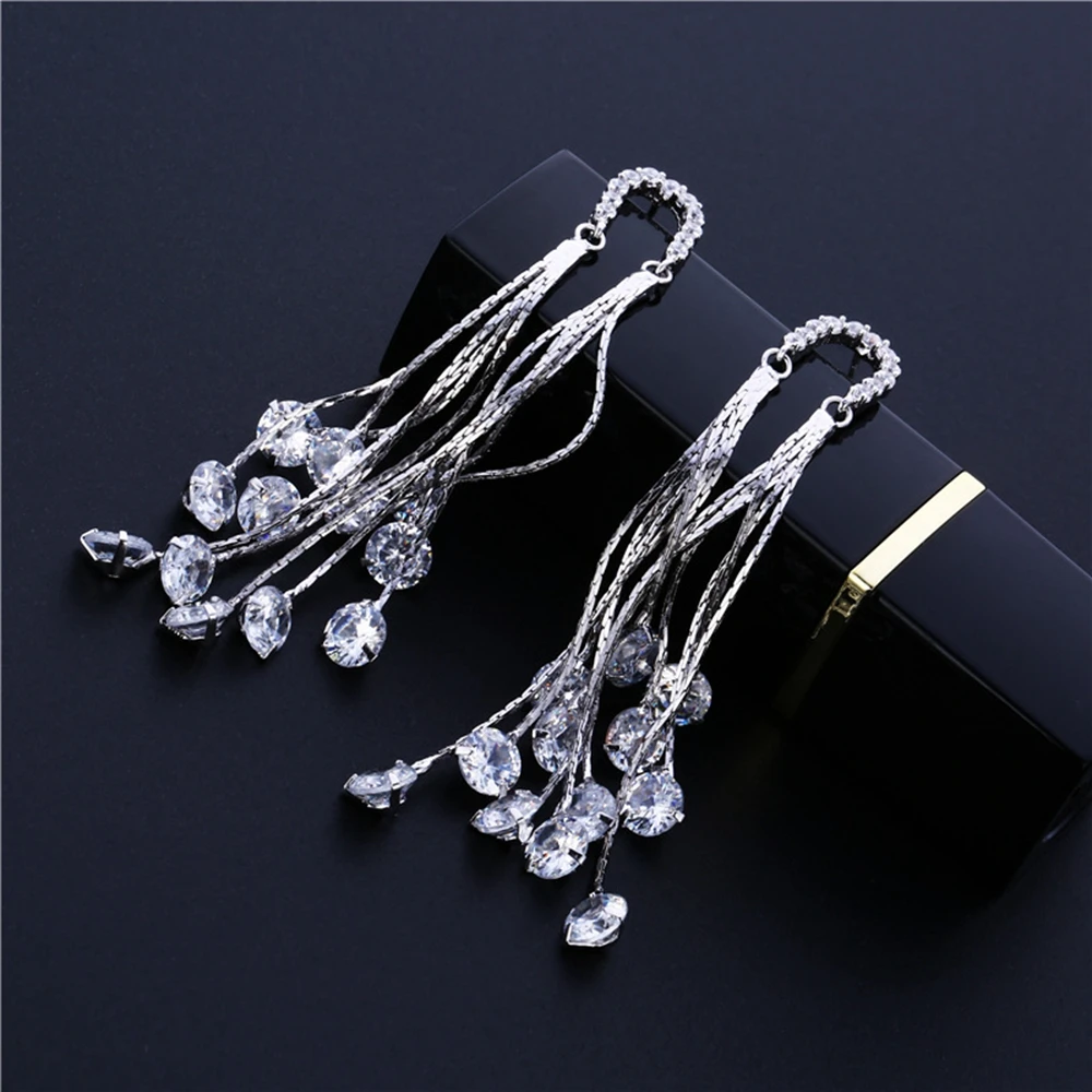 Tassel Earrings White Gold Filled Elegant Womens Dangle Earrings Refined Style Gift
Tassel Earrings White Gold Filled Elegant Womens Dangle Earrings Refined Style Gift