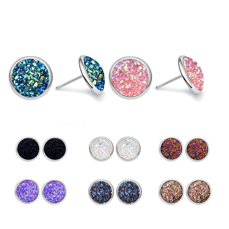 12MM Trendy Crystal Stud Earring Round Resin Drusy Gypsophila Ear Brincos For Women Wholesale Fashion Jewelry
12MM Trendy Crystal Stud Earring Round Resin Drusy Gypsophila Ear Brincos For Women Wholesale Fashion Jewelry