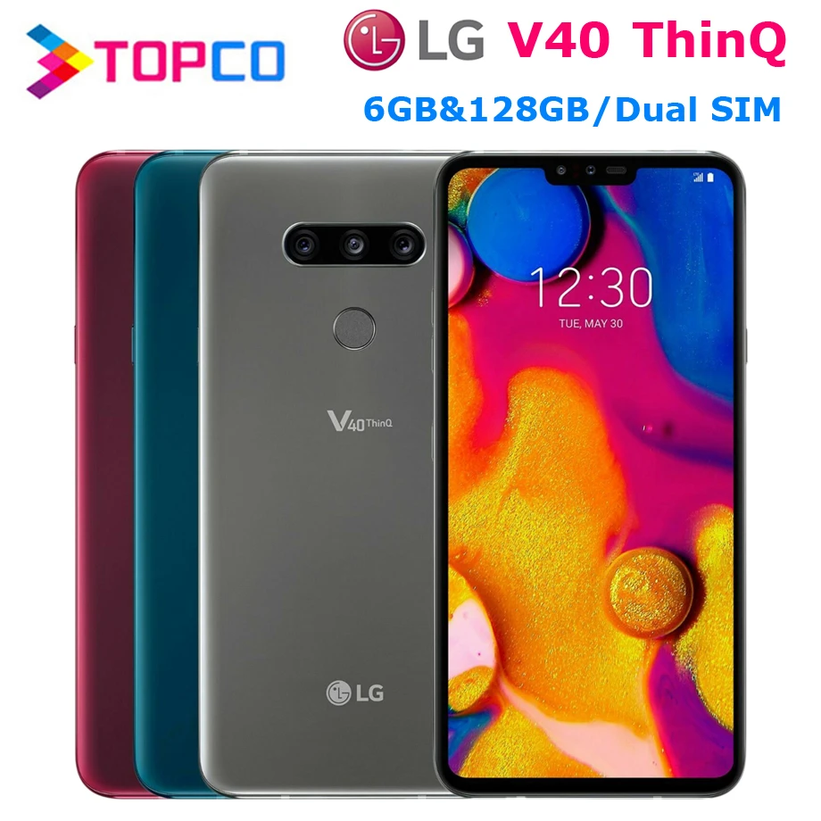 

LG V40 ThinQ V409N Original Unlocked LTE NFC Android Phone Snapdragon 845 Octa Core 6.4" 16MP 6GB&64GB128GB Fingerprint