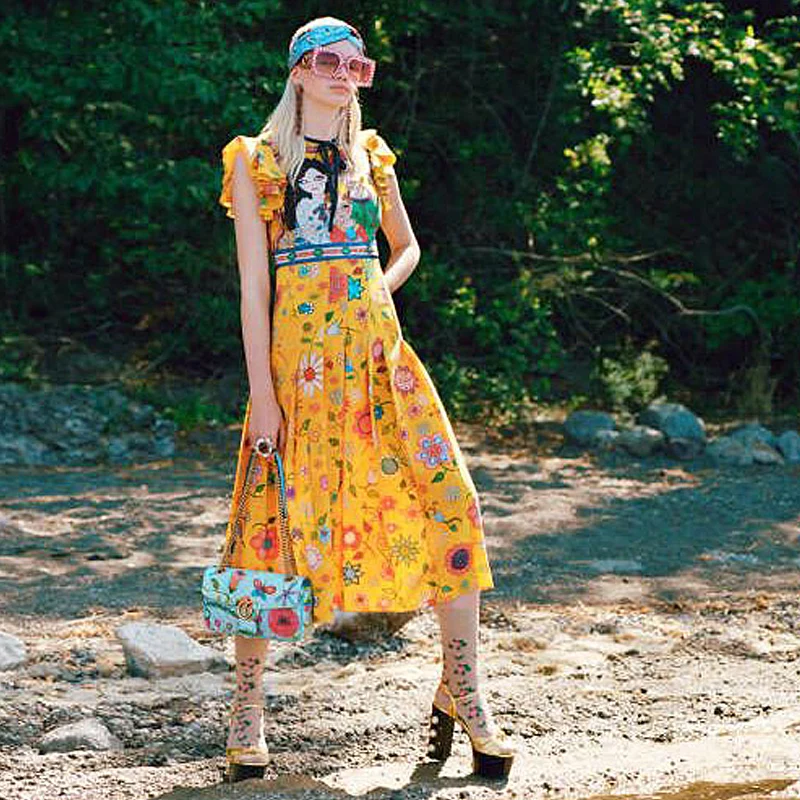 Milan Catwalk High Quality New 2018 Spring Summer Women'S Party Office Beach Office Christmas Fashion Graffiti Print Dress
Milan Catwalk High Quality New 2018 Spring Summer Women'S Party Office Beach Office Christmas Fashion Graffiti Print Dress