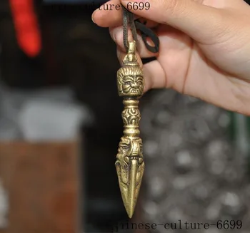 Christmas Old Tibet bronze Gilt Elephant head Dorje Vajra phurpa Dagger Talismans Pendant Halloween
Christmas Old Tibet bronze Gilt Elephant head Dorje Vajra phurpa Dagger Talismans Pendant Halloween