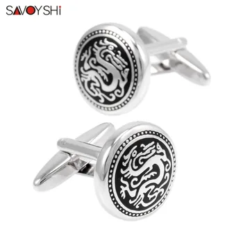 SAVOYSHI Mens Shirt Cufflinks High Quality Cuff bottons Round Black Enamel Pattern Cuff link Brand Gift Jewelry Free Custom Name
SAVOYSHI Mens Shirt Cufflinks High Quality Cuff bottons Round Black Enamel Pattern Cuff link Brand Gift Jewelry Free Custom Name