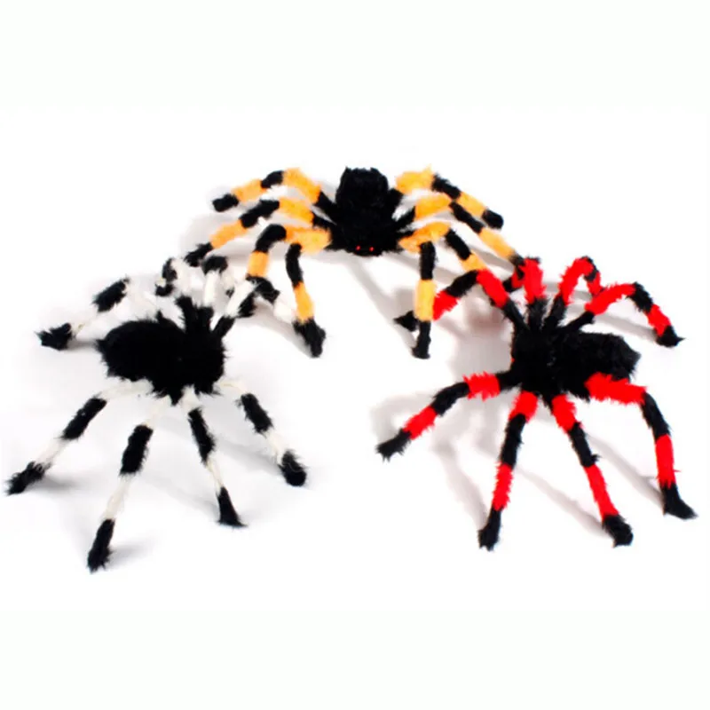 Cosplay&ware 30cm-200cm Super Big Wire Plush Material Spider Realistic Black Horrible Fake Spiders Toy Home Party Halloween Decoration 22 Cosplay&ware 30cm-200cm Super Big Wire Plush Material Spider Realistic Black Horrible Fake Spiders Toy Home Party Halloween Decoration -Cosplayware Store